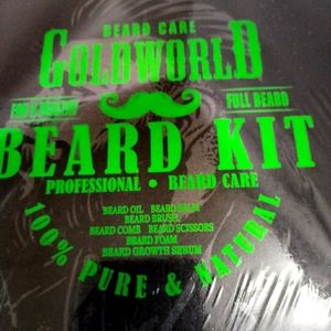 New Goldworld  beard kit, foam brush, oil, scissors, balm, comb & growth serum